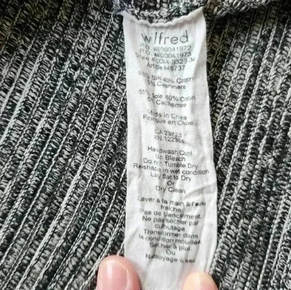 Aritzia Wilfred Blanchard Sweater Cashmere Silk Blend Black White Marl Women's S - Picture 8 of 10